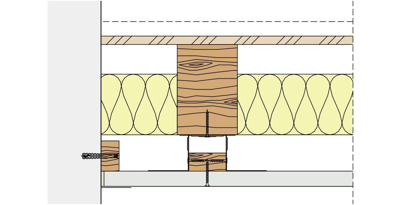Deckensystem mit Holzlatten beplankt
